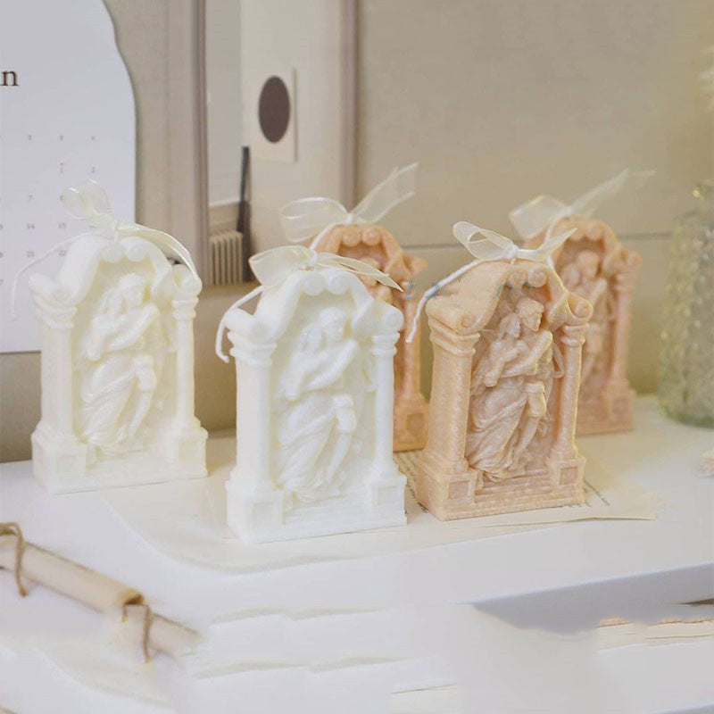 Ancien couple grec Angel Aromatherapy Gypse bougie chocolat cuisson gâteau décorant le sil