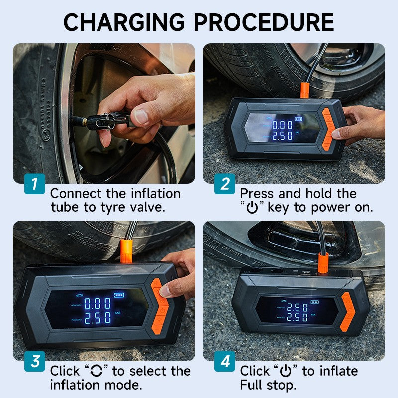9000A Batterie de démarrage de voiture Peak Power Bank avec compresseur d'air Air Blower UK