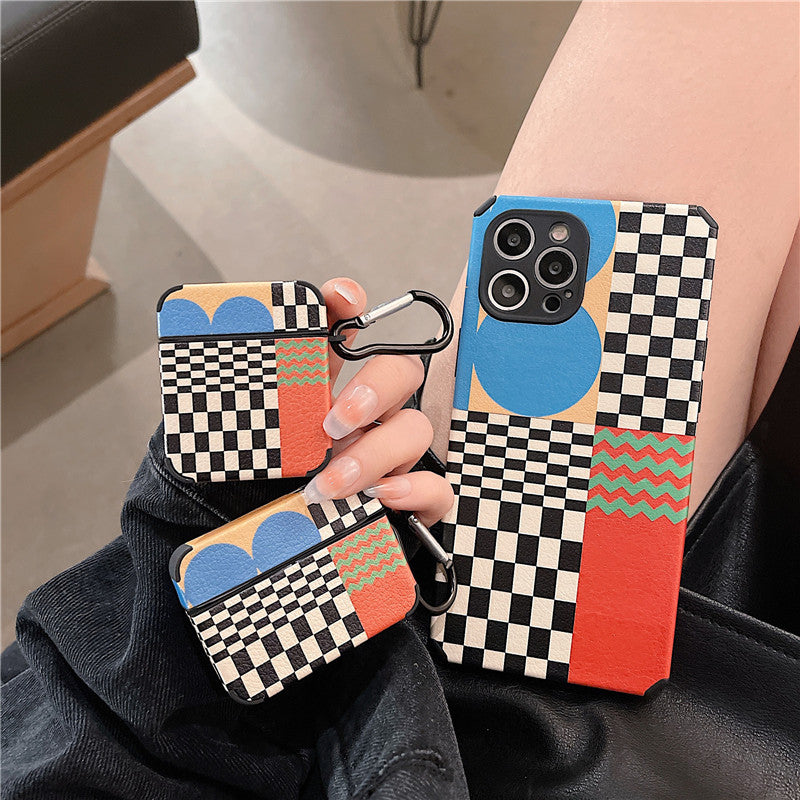 Style coréen Ins Retro Plaid Protection Shell