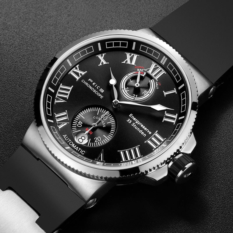 Montre mécanique automatique étanche hommes lumineux