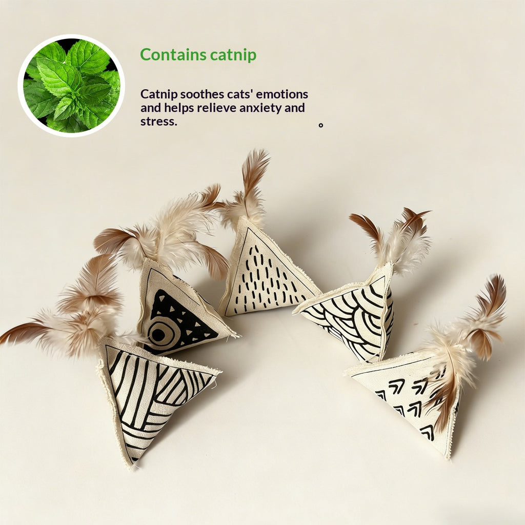 Pet Self Entertainment Toy Toile Catnip Coton Base