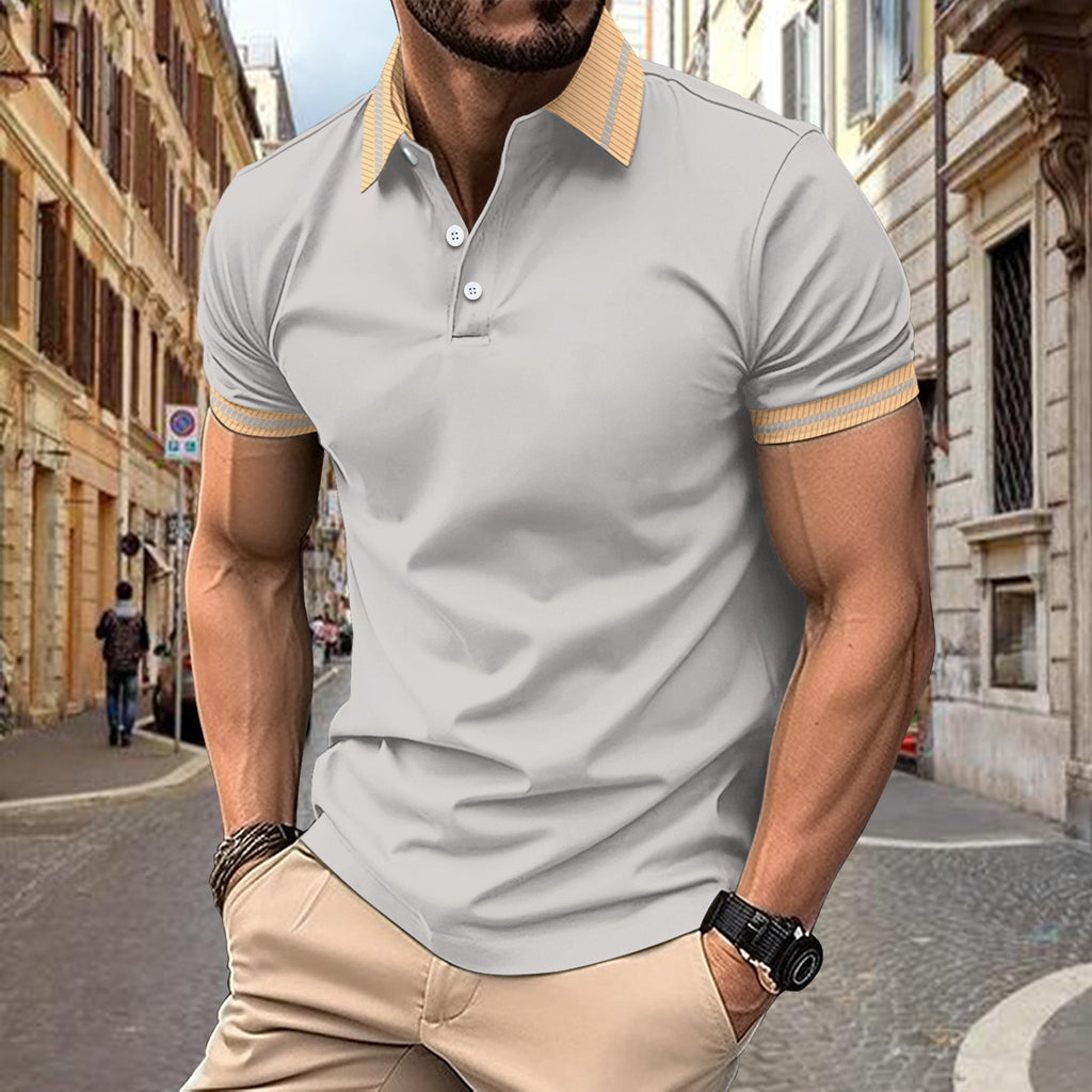Bouton de couleur Hommes Polo Sport Shirt Casual et polyvalent