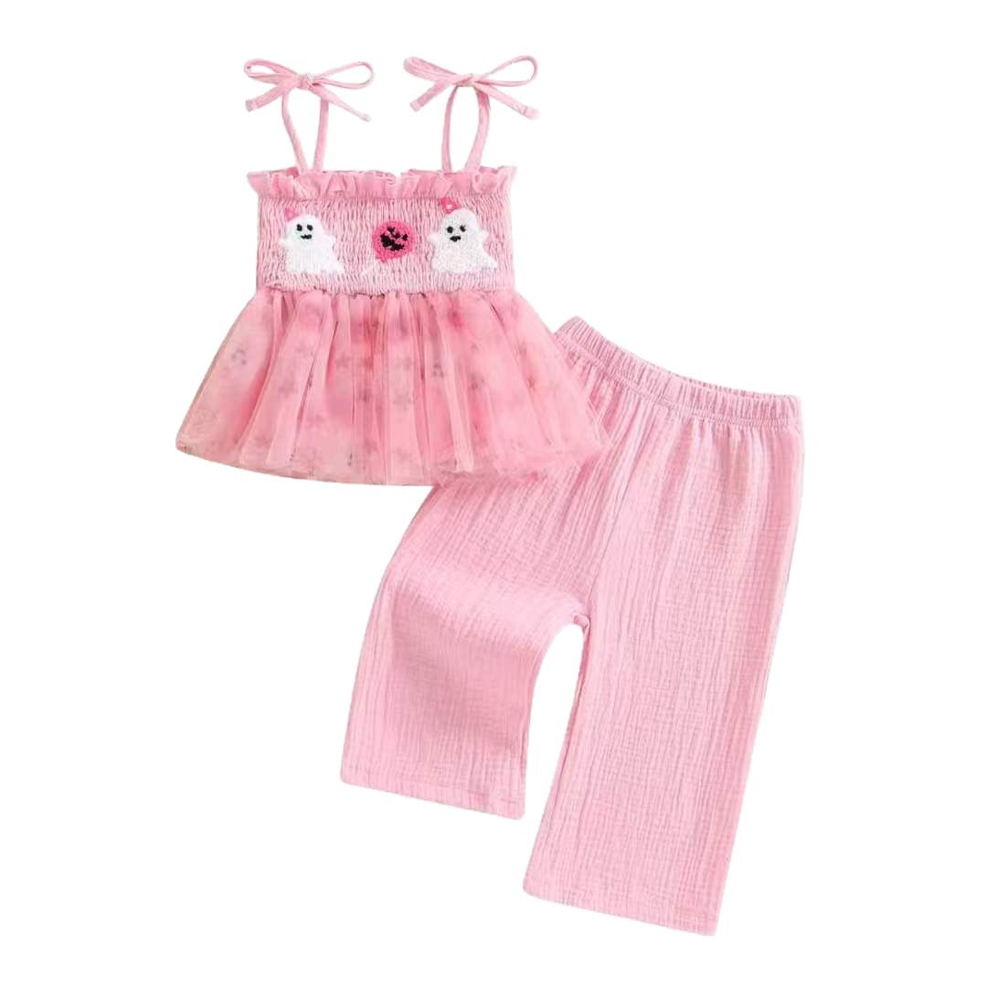 Filles d'un an Romper couleur pêche et robe de strap pour son premier anniversaire