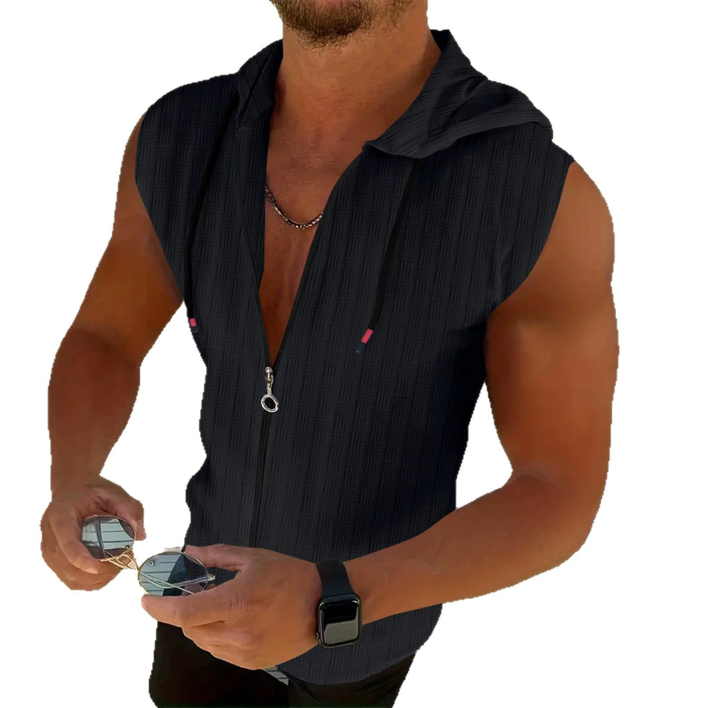 Cardigan zippé sans manches élégant pour hommes