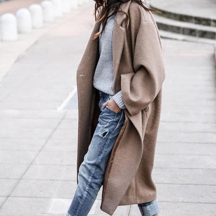 Manteau Automne Hiver European and American Cross Border Vêtements Femmes Amazon Casual Long