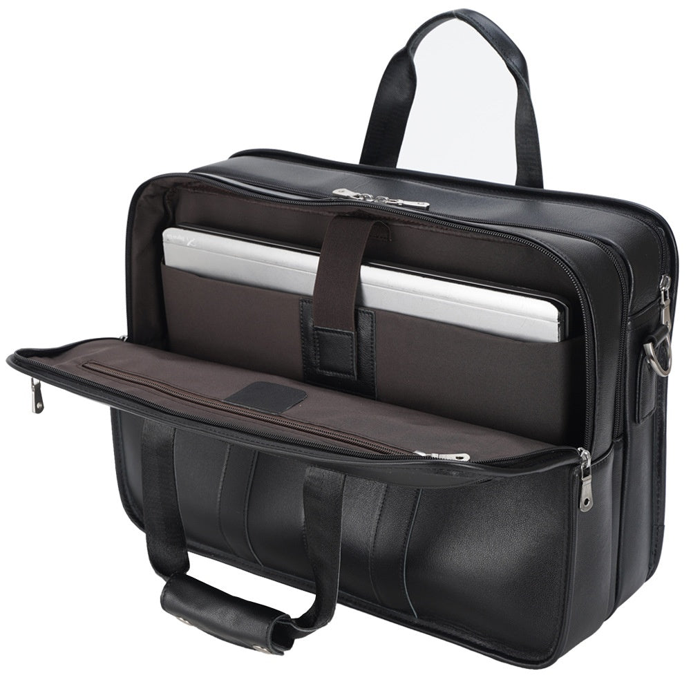 Câblage cuir d'affaires en cuir Premier couche Cowhide 17 pouces Portable Bag