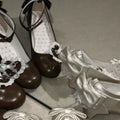 Dentelle en forme de coeur Wedge Femmes Bow Pumps