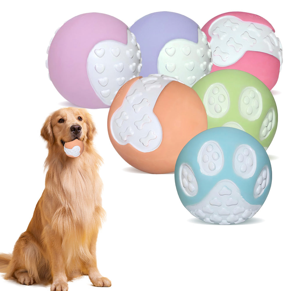 12 PCS Jouet de chien non toxique Balle en caoutchouc dur Balle de nettoyage solide de dents durables pour chécher et bonjour
