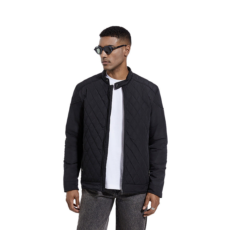 L'automne et l'hiver hommes légère veste en coton Casual en forme de diamant sur le collier