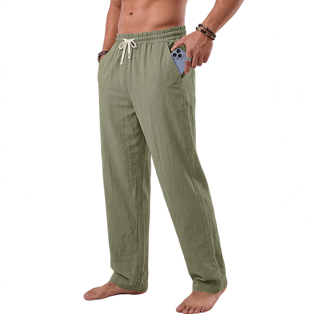 Pantalons en coton lavés, de style américain pour hommes