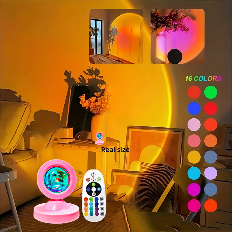 Lampe de coucher du soleil USB Sol-Standing Sunset Lumière Ambiance Lampe Rainbow Fond Projection De