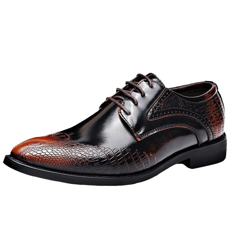 Men's Casual British Style Pointed-Toe Leather Shoes Plus Size