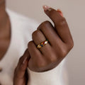 Couleur Blocked Birthstone Light Luxury High-end Anneau