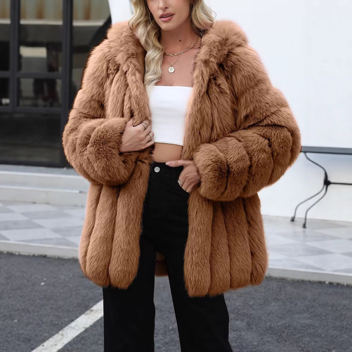 Autumnwinter européen et américain Faux Fur Warm Plush