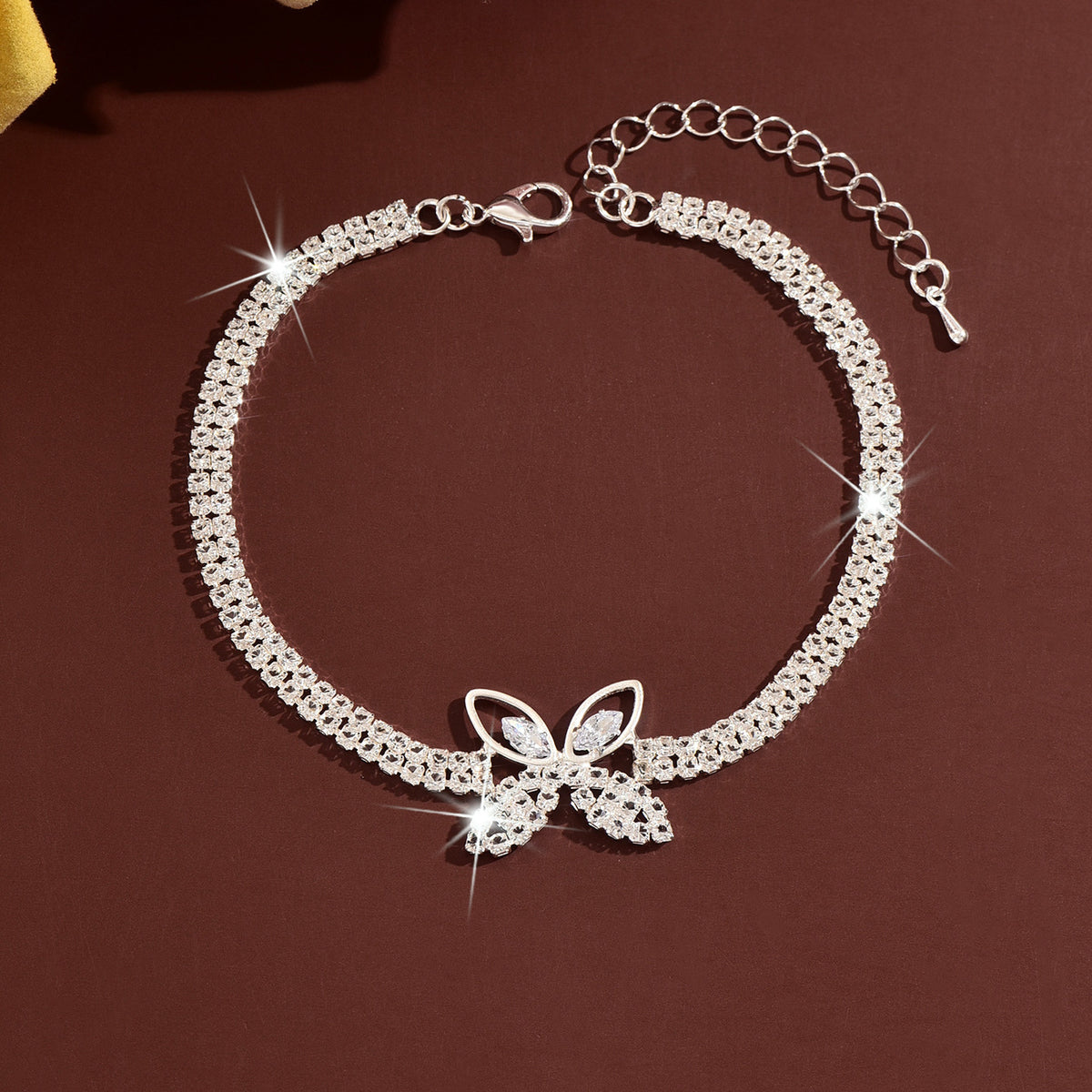 Sweet Seaside Resort Style Strass Butterfly Anklet Pour les femmes
