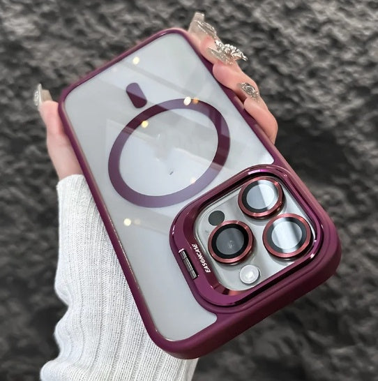 Boîtier de téléphone transparent Acrylique à lentille magnétique
