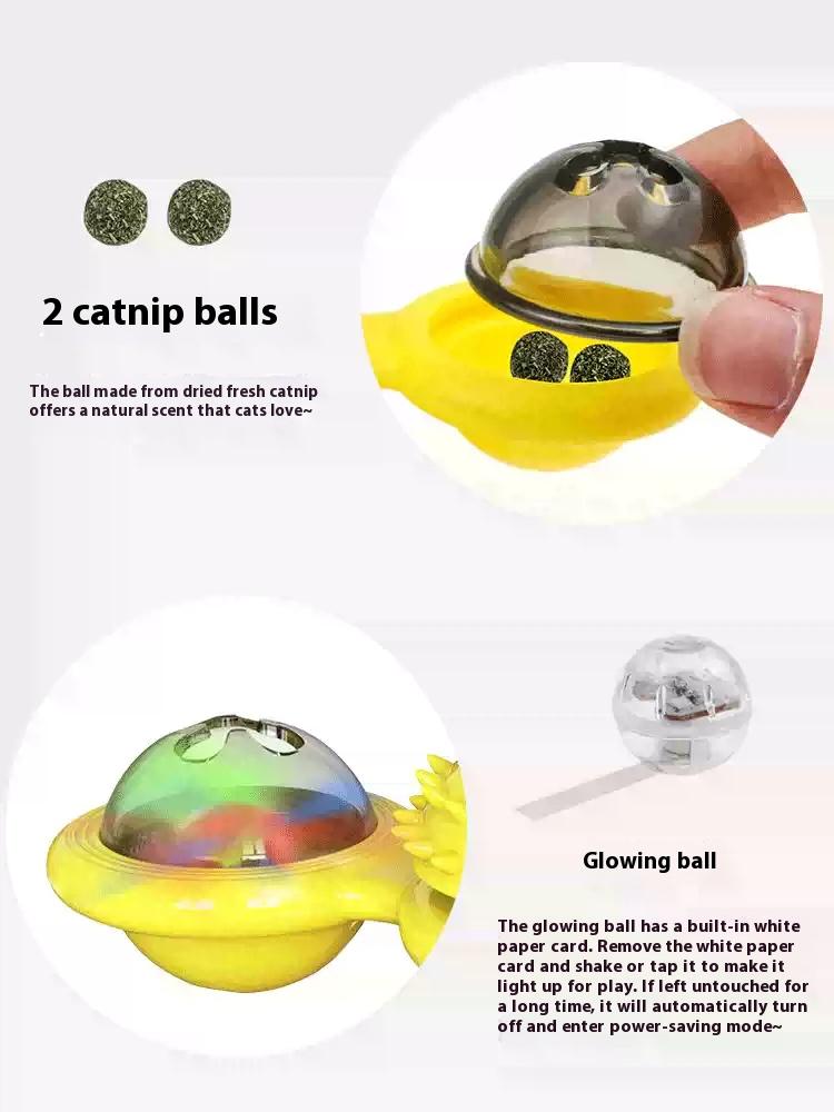 Interactive Windmill Cat Toy with LED Light Ball