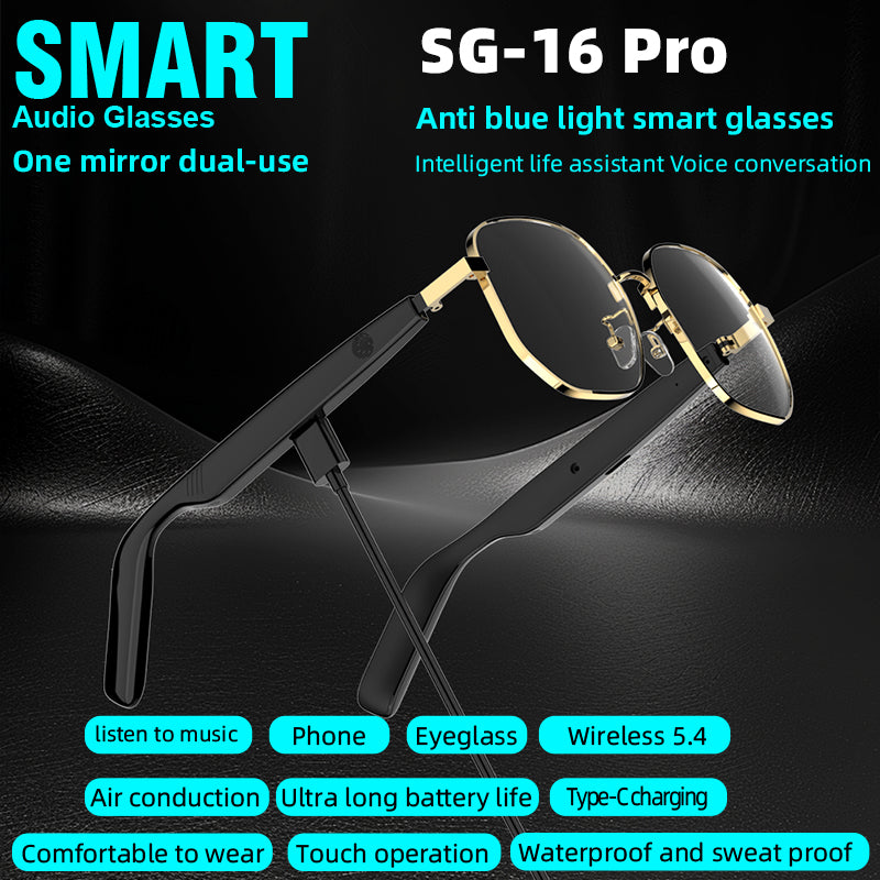 Smart Glass Smart Eyewear Étape dans le monde Verres résistants aux UV haute définition HIFI S