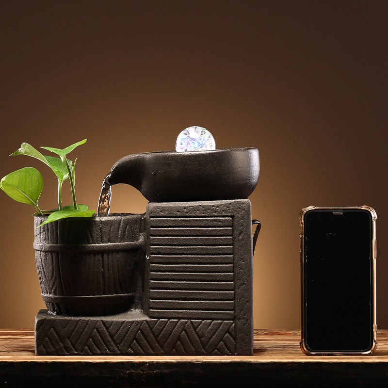Fontaine décorative en céramique circulaire Petit humidificateur