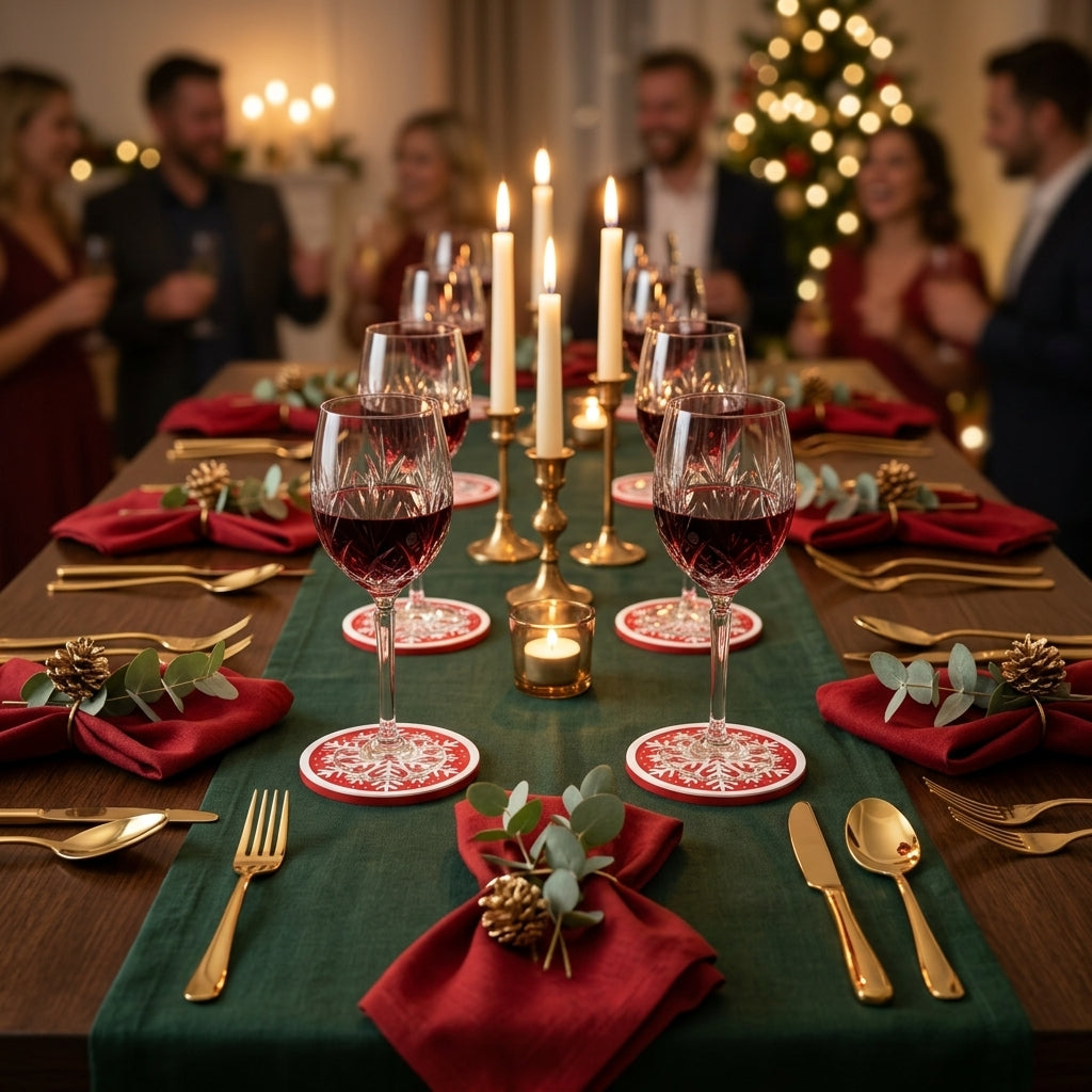 Ensemble de sous-verre imprimé 3D de Noël avec support de rangement