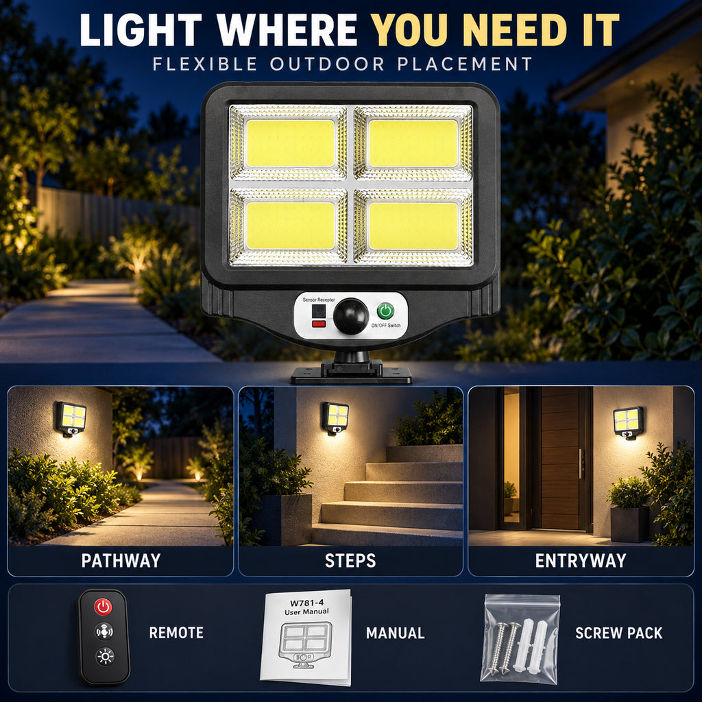 Capteur de mouvement rechargeable solaire COB LED lampe de travail 1500mAh pour auto W781 4 1x