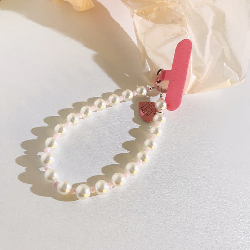 Love Pending Pearl Crossbody Chaîne Wristband Wrist Strap Universal Mobile Phone Lanyard