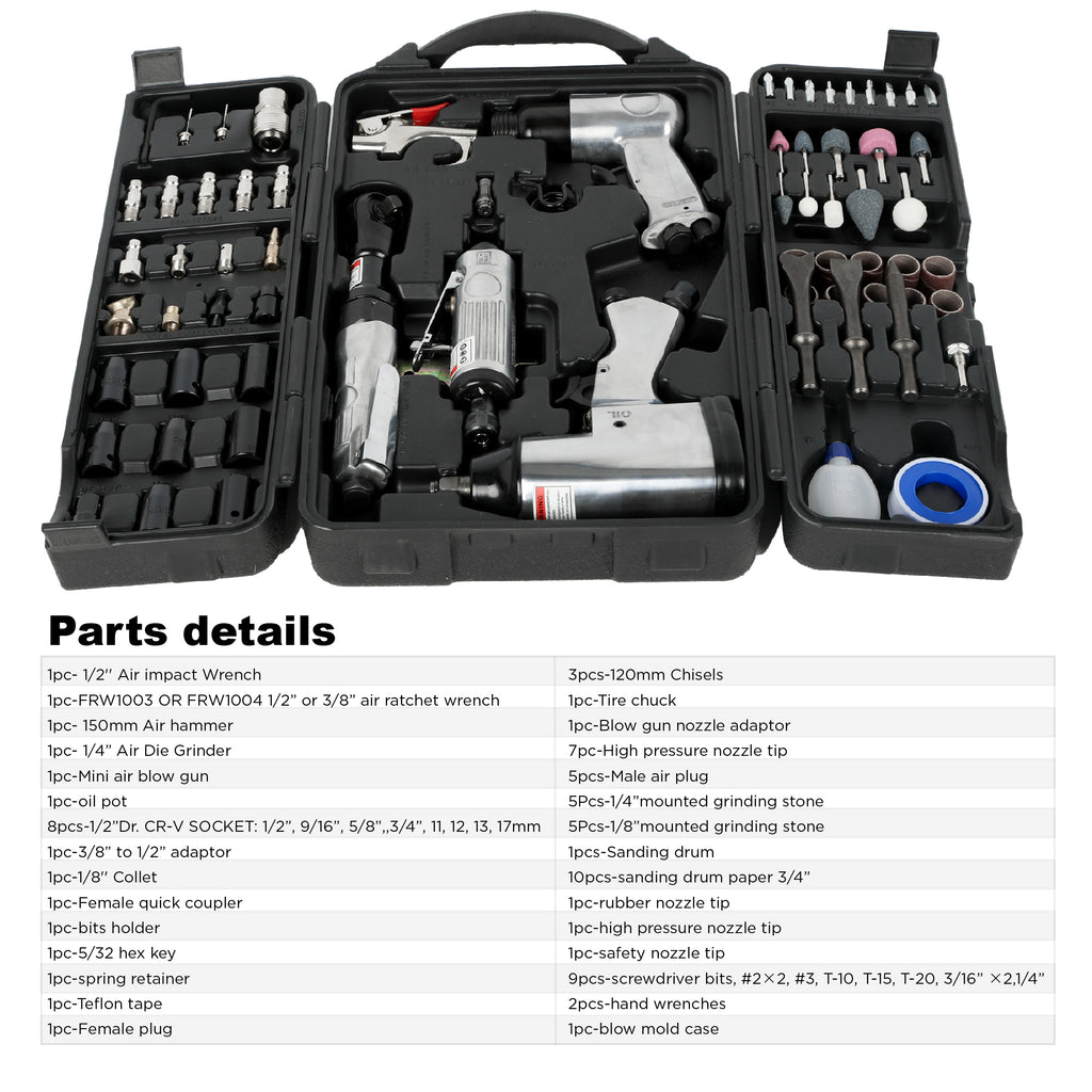 Outil d'air 71 pièces et kit d'accessoires
