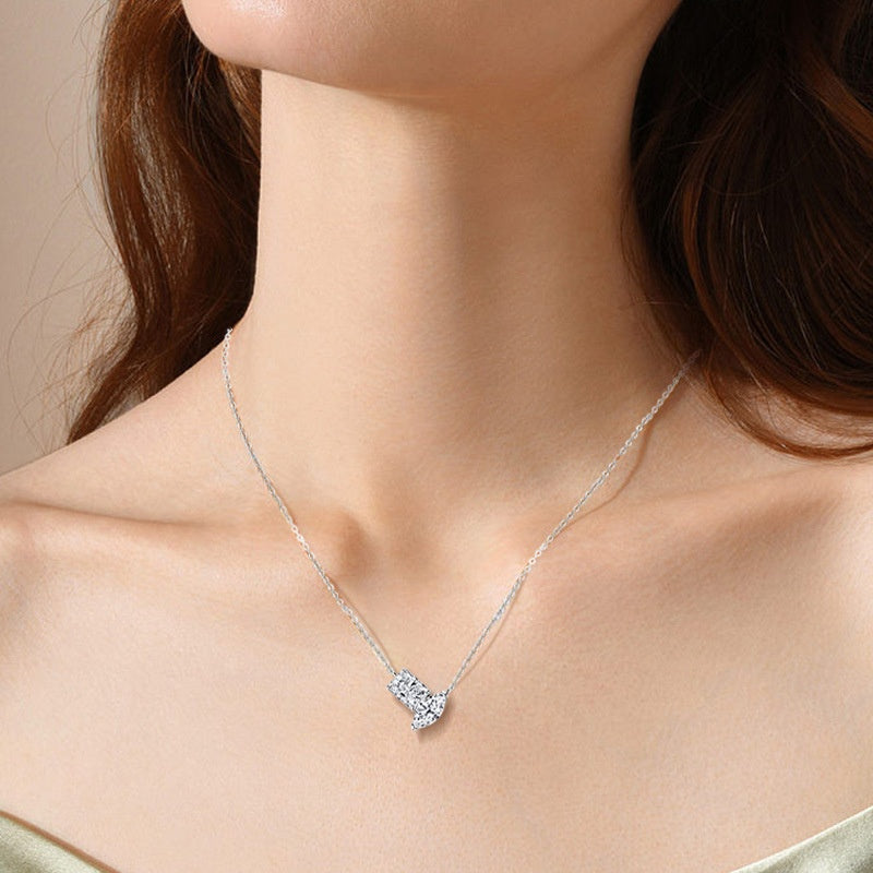 Pendentif irrégulier Moissanite Niche Light Luxury High-end Feel S925 Argent Sterling