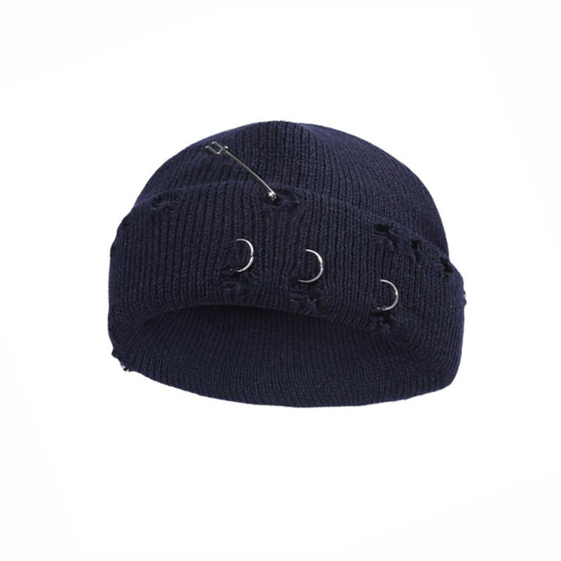 Bonnet en tricot à épingles en fer