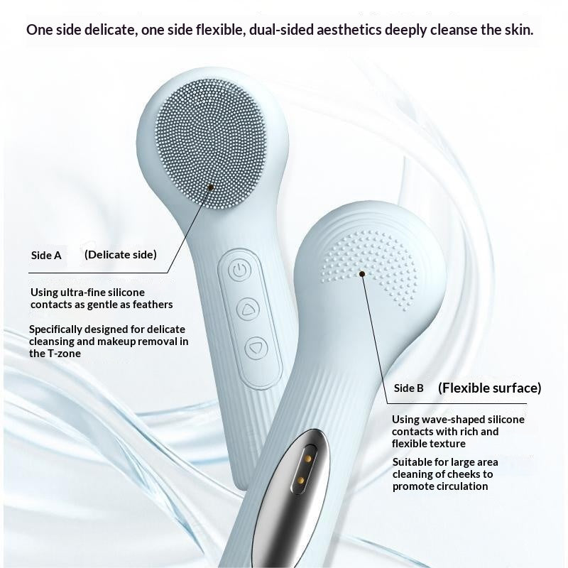 Nettoyage vibrant Massage chaud à main Silicone visage nettoyant