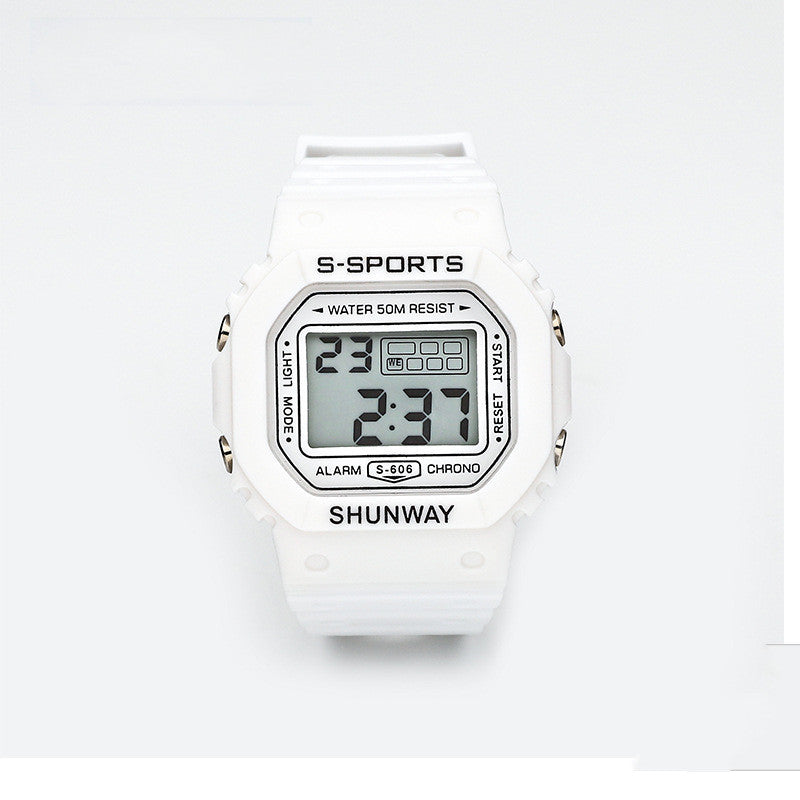 Imperméable Lumineux Petit carré Étudiant Montre électronique
