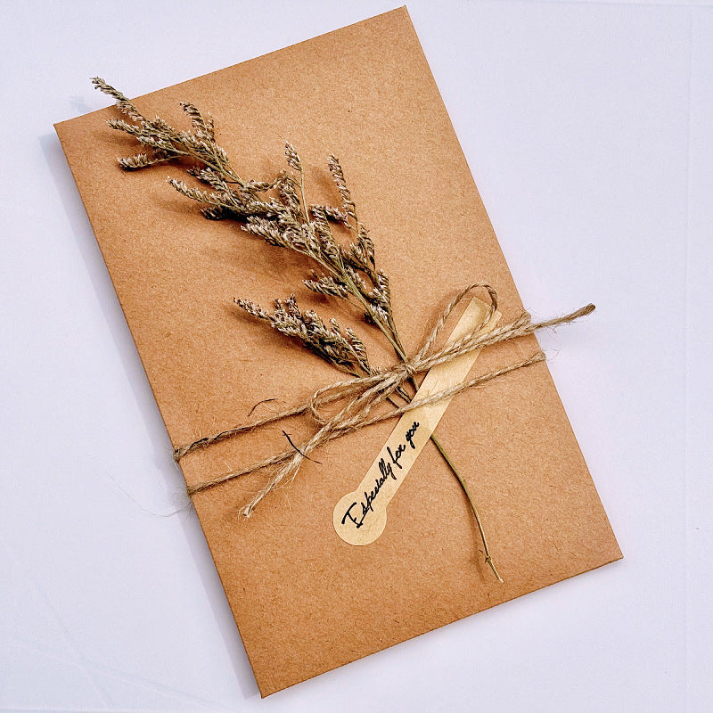 Starry Sky Fleur séchée manuscrite Merci Carte de voeux