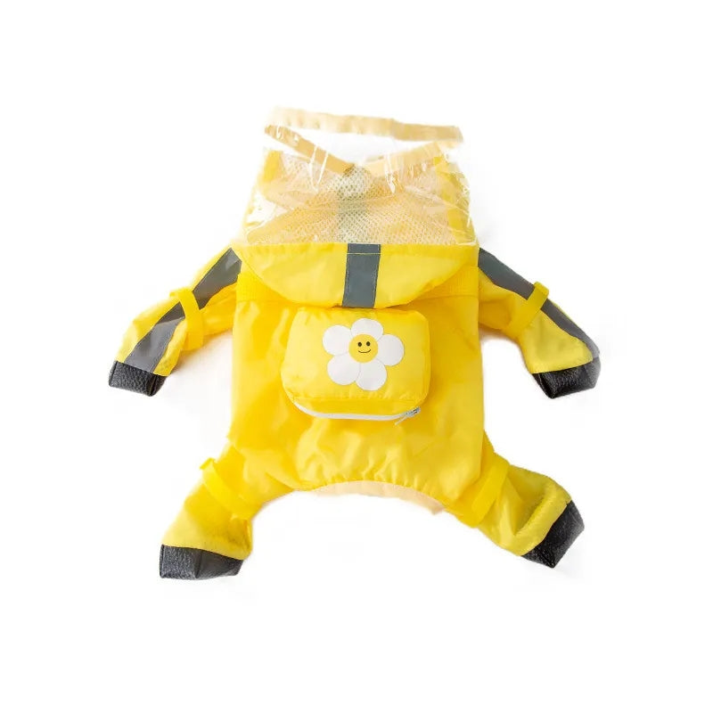 Pet Puppy Dog Raincoat Rain Jacket Coverage 4 Jambes Full Body Protection Waterproof Rainboo