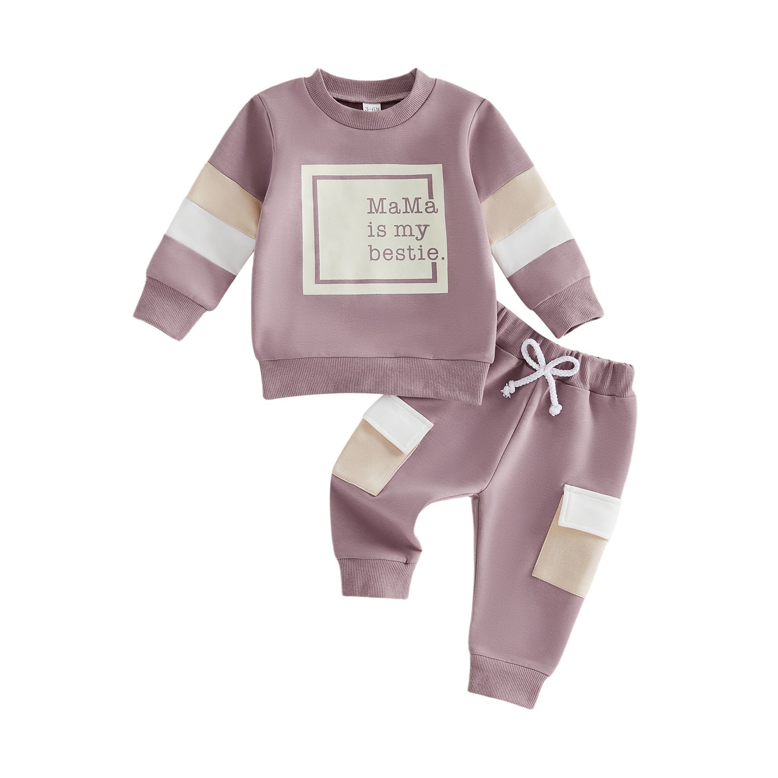 Letter-print pour enfants Top et Pantalons à manches longues