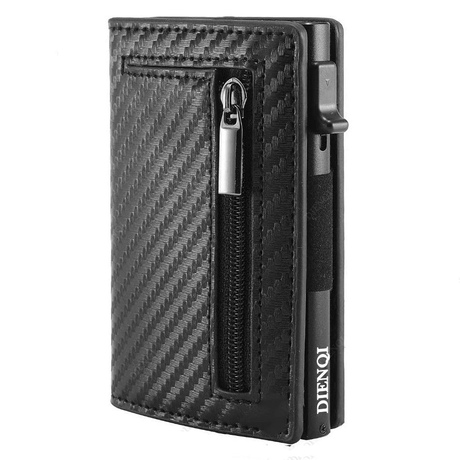 Ancien modèle de fibre de carbone Porte-carte multifonction en cuir pour hommes