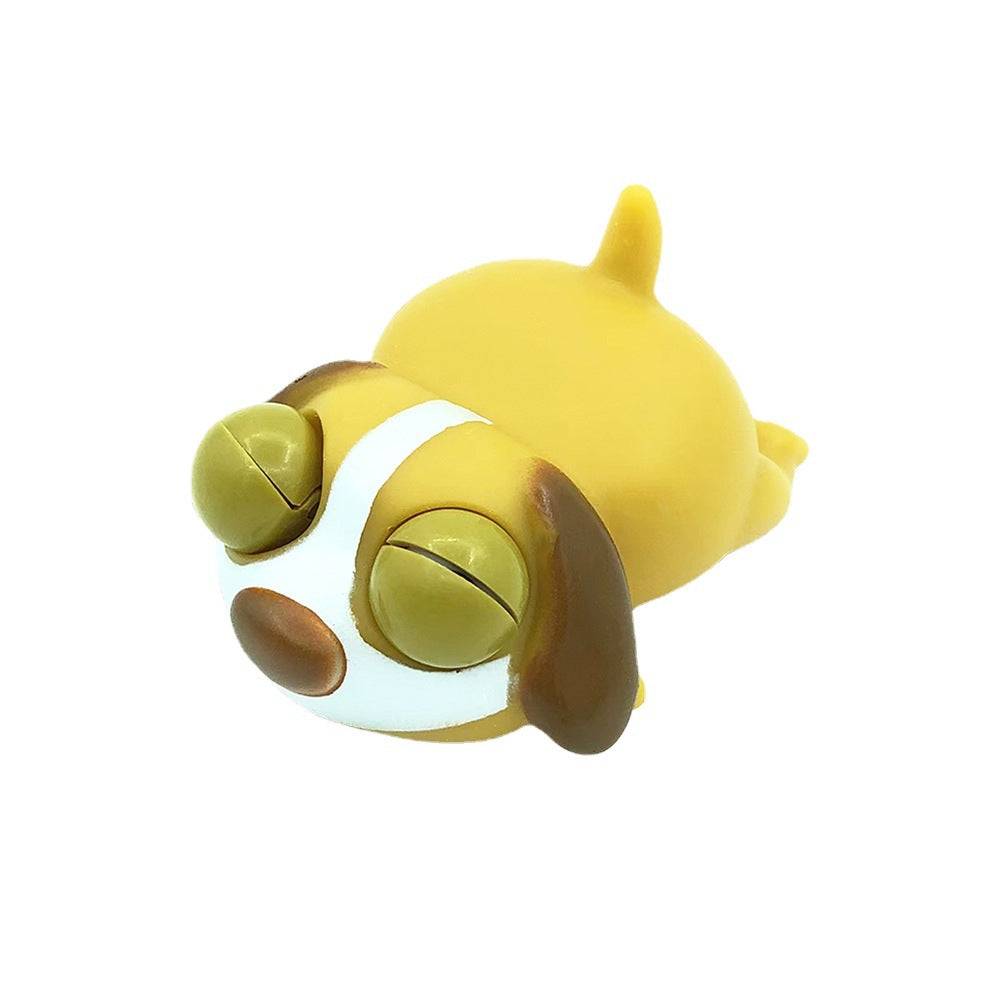 Cute Pet Squishy chien endormi avec des yeux enflammés Stress-Relief Squeeze Jouet pour la libération et Fu