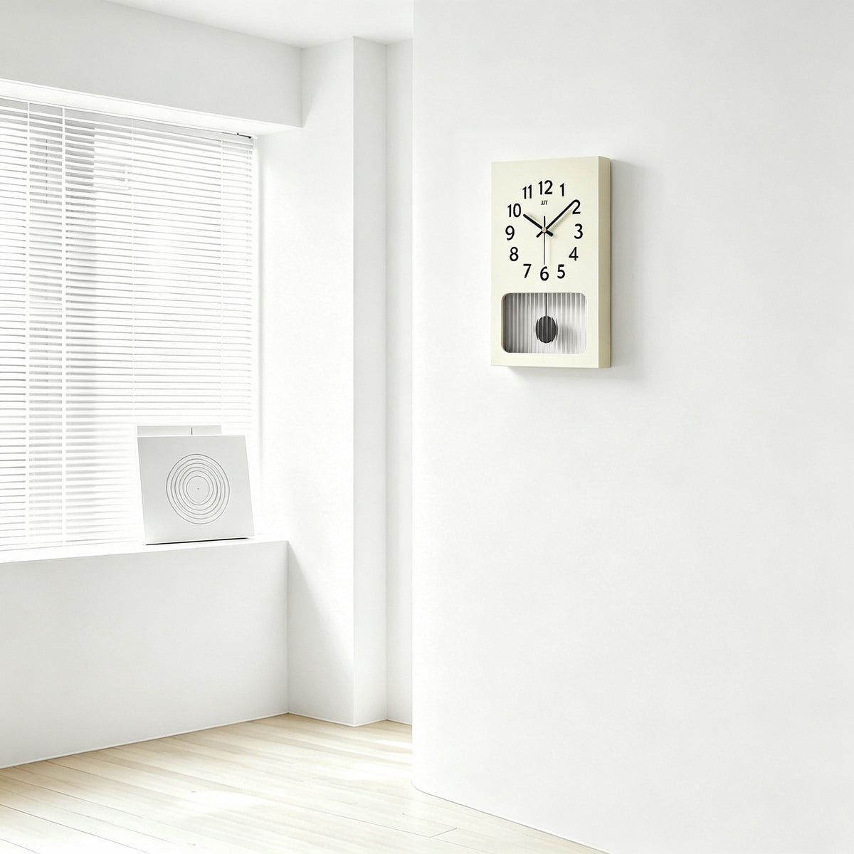 Modern Minimalist Pendulum Wall Clock Beige Decorative Silent