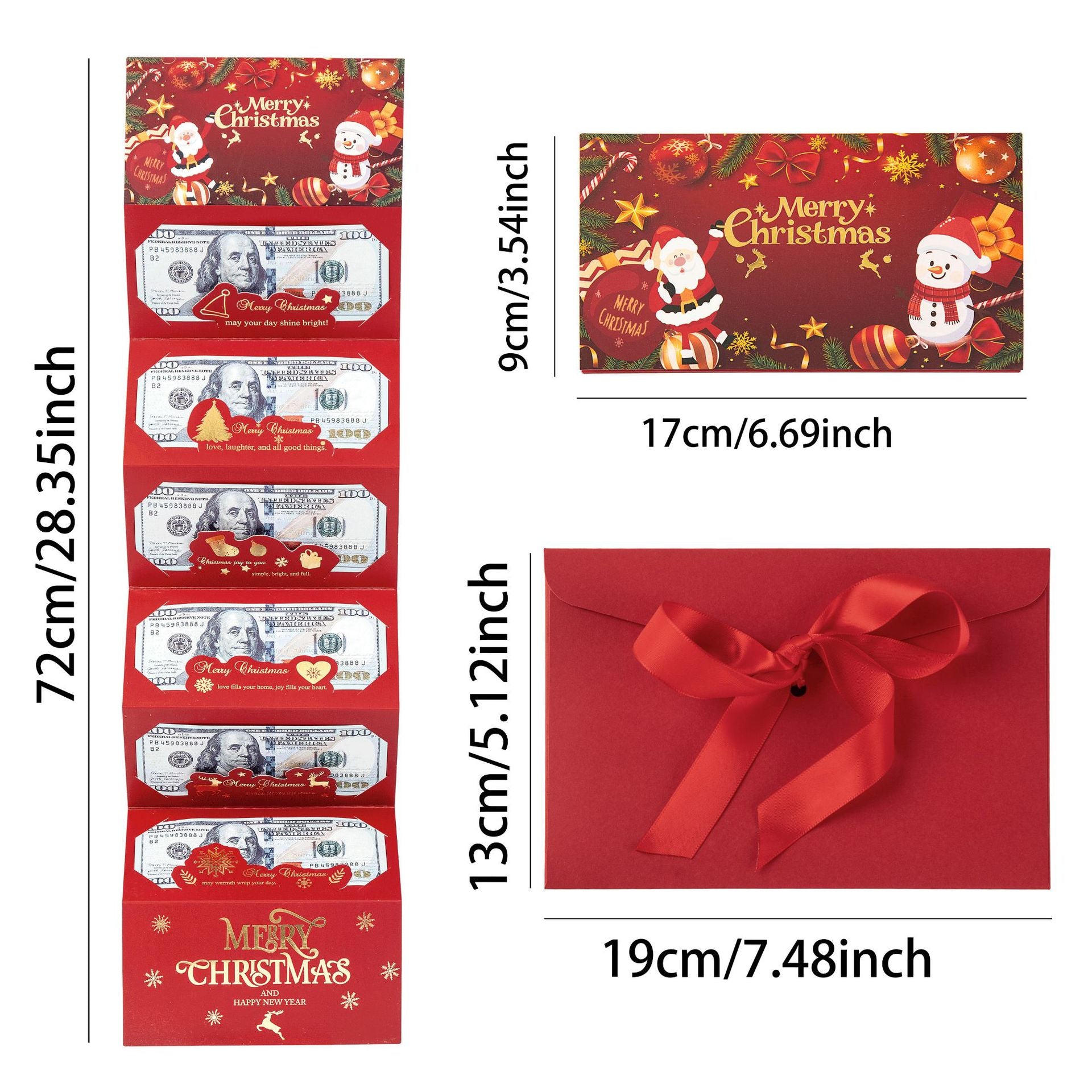 Enveloppe rouge de Noël enveloppe rouge pliante
