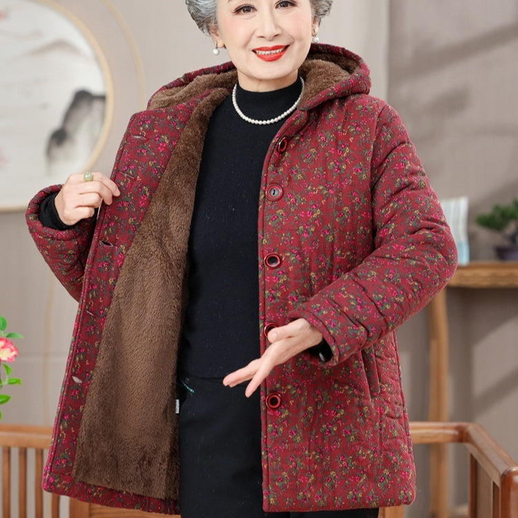 Manteau rembourré en coton d'hiver pour femmes d'âge moyen et âgées
