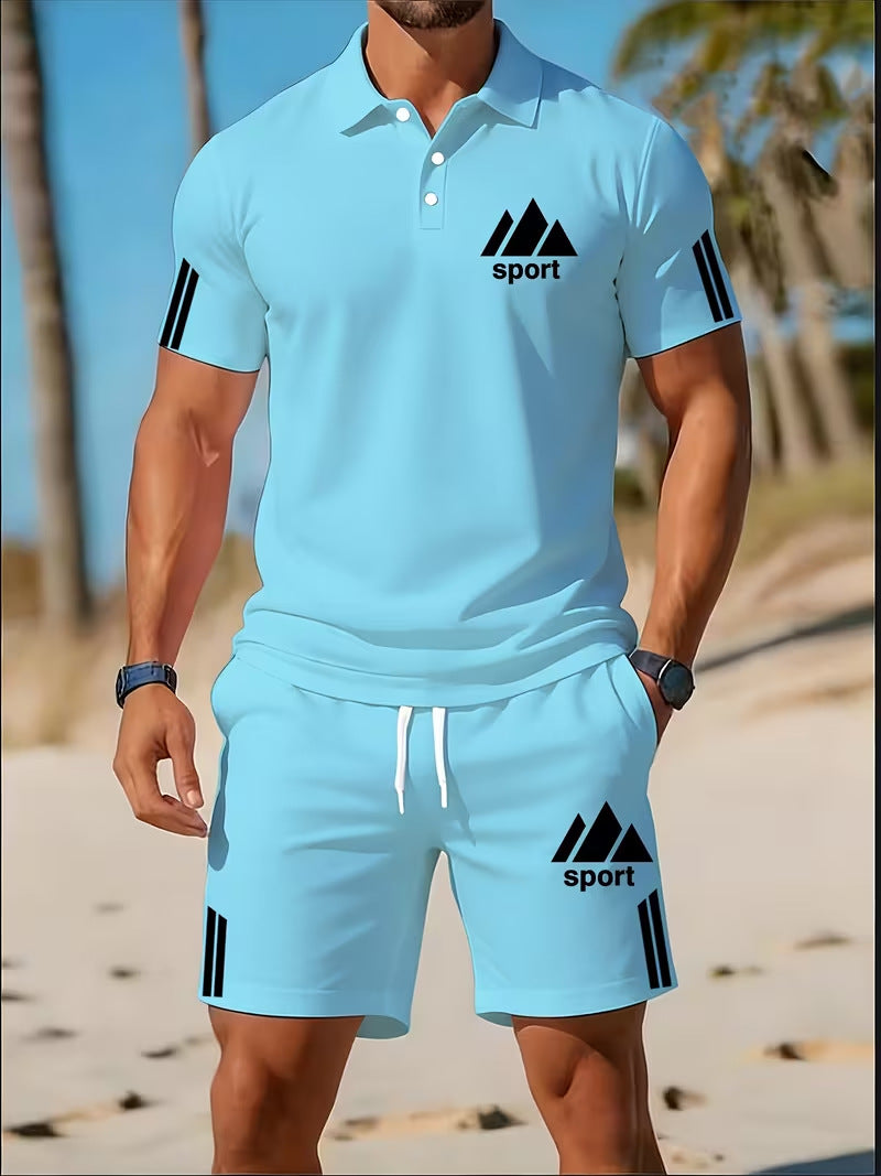 Hommes Summer Golf Polo Casual Set