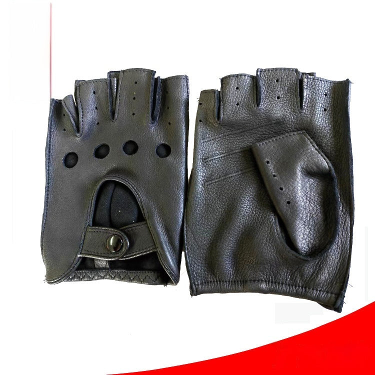 Gants à moitié doigts en peau de mouton d'hiver