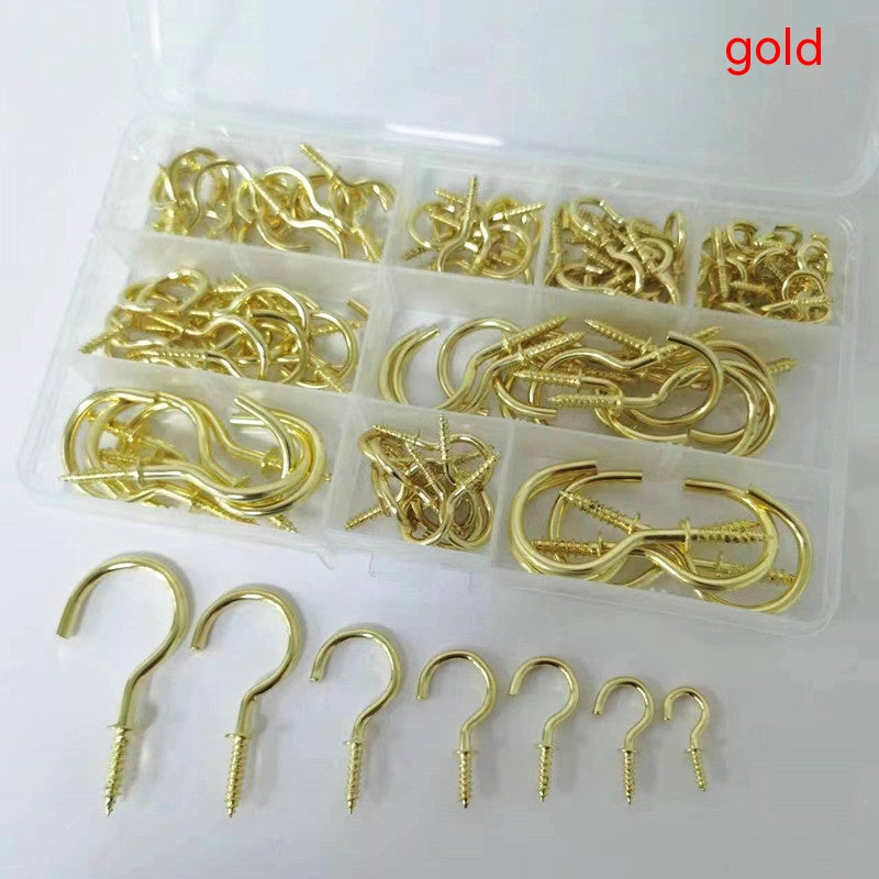 Crochets de coupe en boîte 7 Spécifications 120pcs Crochet de plafond en argent noir