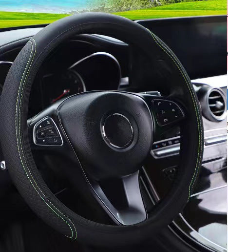 Couverture de volant de voiture Fibre en cuir double cercle