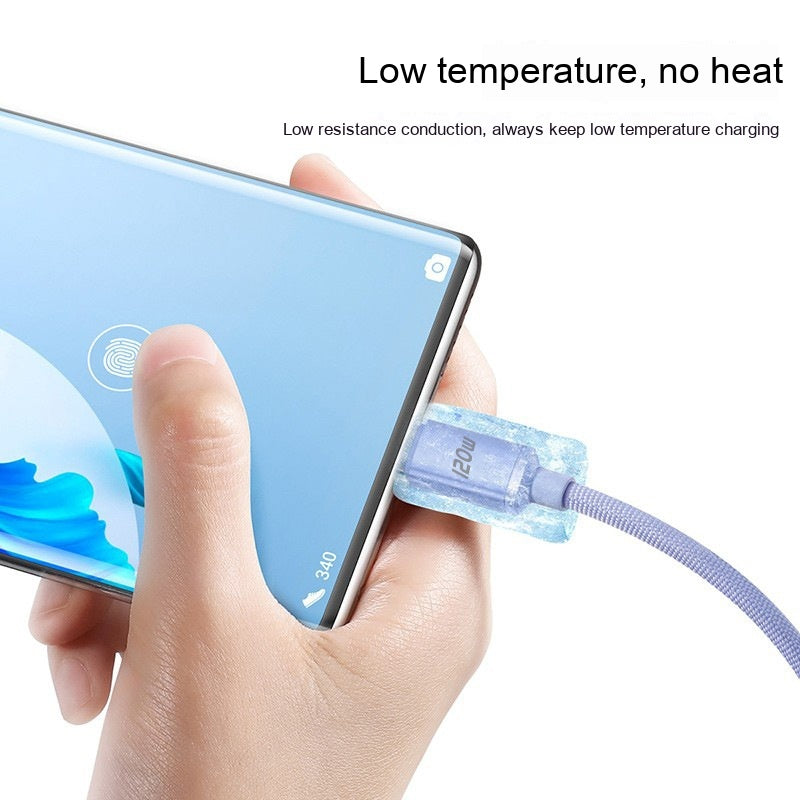 Câble de recharge pour téléphone portable de type C 120W