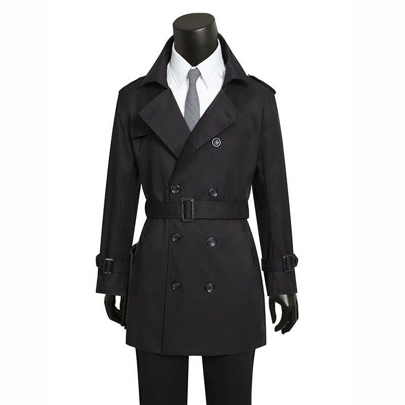 Trench Coat Slim-Fit Plus-Tize Anglais Style Hommes porter pour printemps et automne affaires Casu