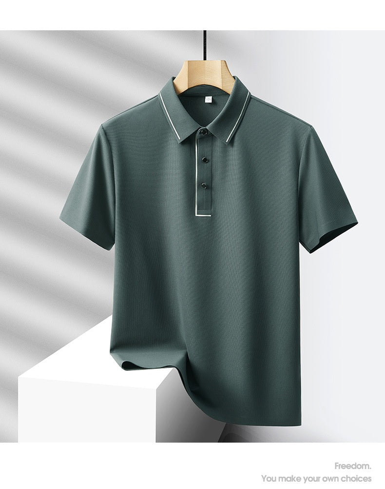 Polo sans couture de luxe haut de gamme en soie de luxe pour hommes Pantalon sport de loisirs