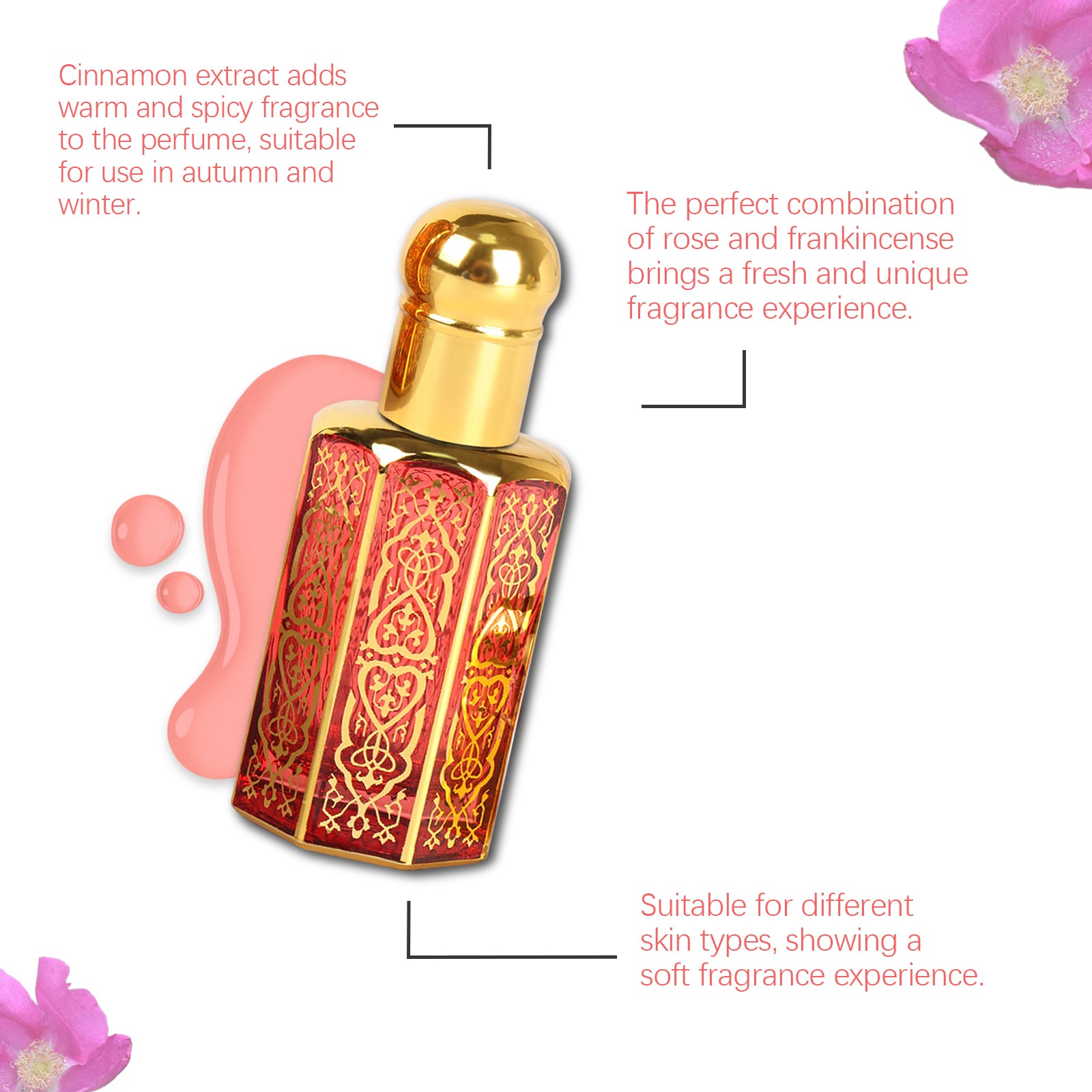 Rouleaux arabes sur l'huile de parfum