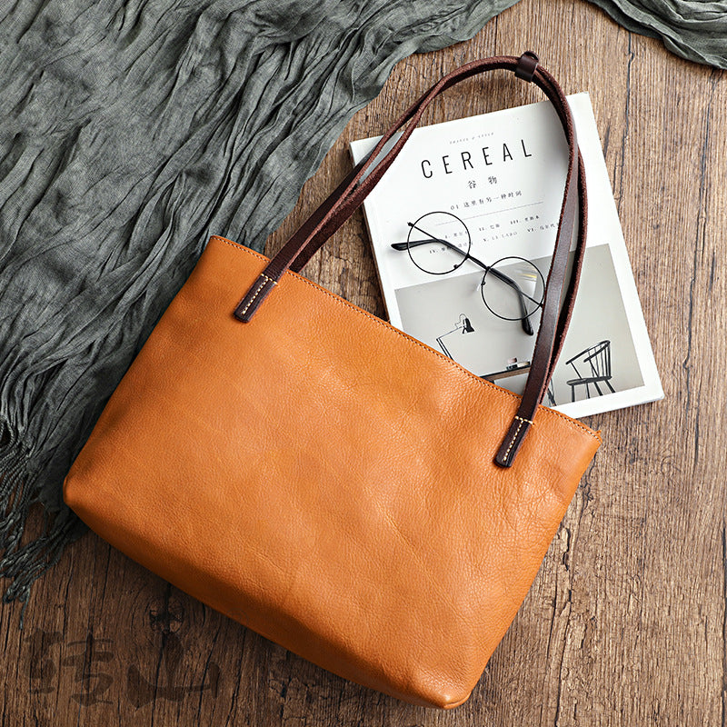 Retro Soft Full-grain en cuir Minimalist sac de pied