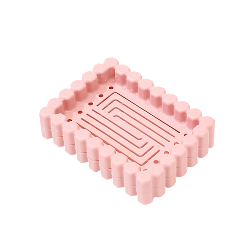 Dopamine Draining Soap Dish - with sponge - pink - PP - 1
