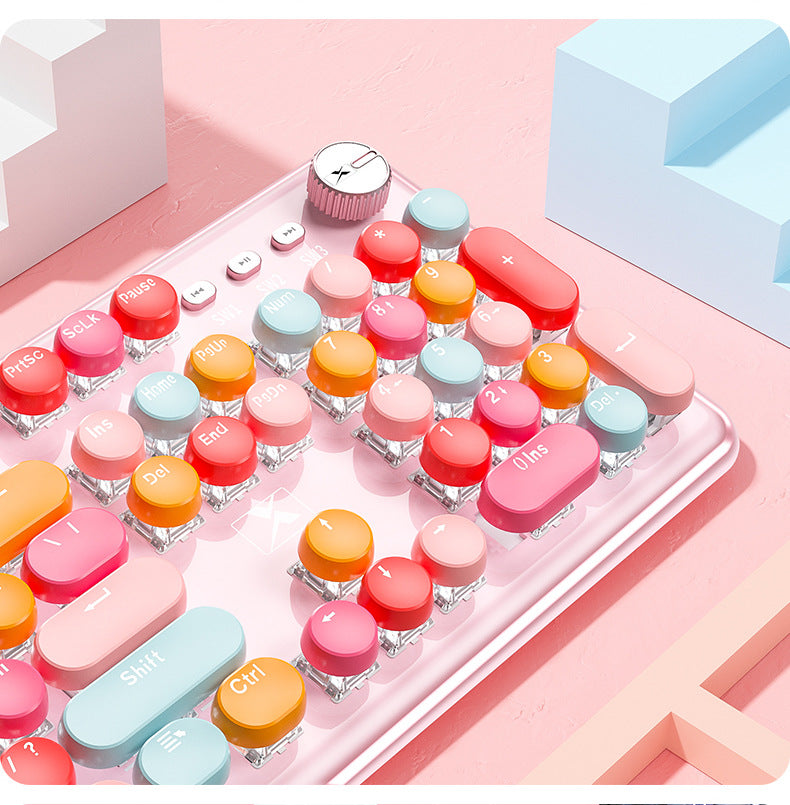 Macaron Clavier mécanique filé et jeu de souris de l'axe vert